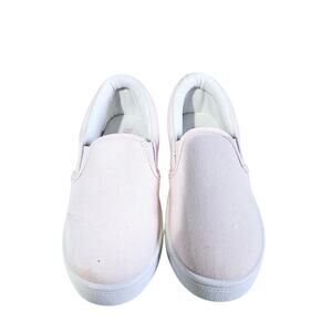 Fabkids Girls Size 13 Youth Canvas Slip On Sneakers Light Pink Casual Skate Shoe
